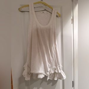 White ruffle tank top anthropology